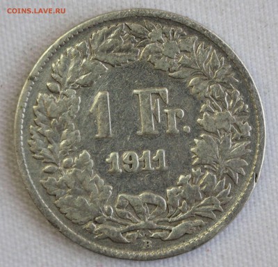 С 1 РУБ.ШВЕЙЦАРИЯ 1 франк 1911г.  до 27.12 в 22-00 - IMG_0283