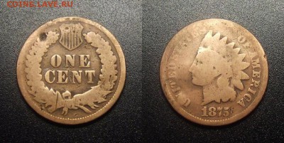 США 1 цент (1875) (оценка) - США - 1 цент (1875) «Индеец»