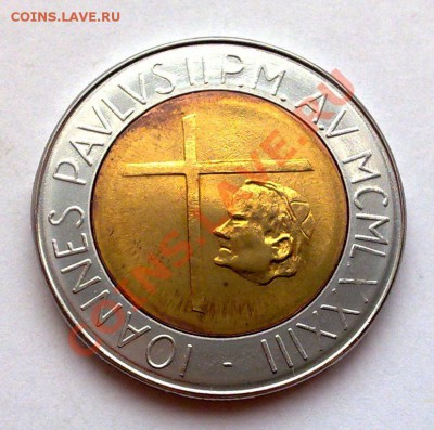 Ватикан 500лир 1983 Сотворение Мира (биметалл) до21.00 28.03 - Ватикан 1993-2