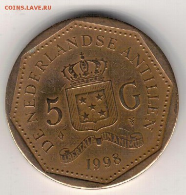 Нид.Антилы 5 гульденов 1997 до 01.01.2018 в 22.00мск (Е517) - 4-1на1