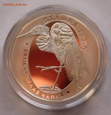 Беларусь 10 руб. 2008 Большая белая цапля Ag,925 - 3