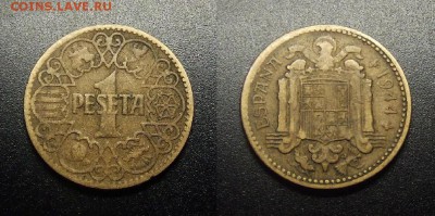 МОНЕТЫ МИРА 12-17 - Испания – 1 песета (1944) №1-2