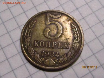 5 копеек 1984, сросшиеся ости возле колоса. - 5