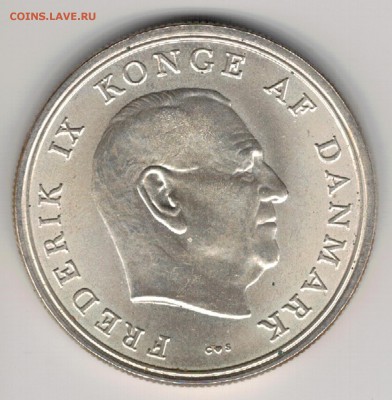 Ag ДАНИЯ 5 КРОН 1964 ПРИНЦЕССА 04.01.2018 В 22.00МСК (Е590) - 5-д5
