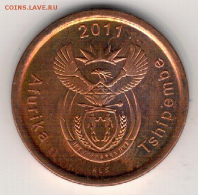 ЮАР 5 центов 2011 Журавль до 08.01.2018 в 22.00мск (Е519) - 4-1юар5ц2011