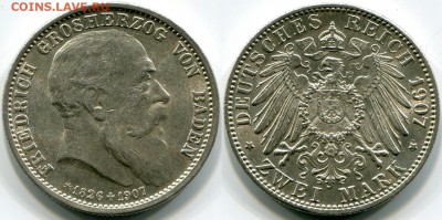 2 марки 1907 Баден посмертные, на оценку - 2M_1907__