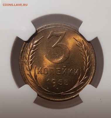 3 копейки 1955 MS66 предпродажная оценка - 6909A13E-CEC1-41E0-A334-3A1A6D77C2DE