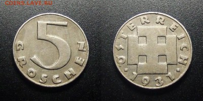 МОНЕТЫ МИРА 12-17 - Австрия – 5 грошей (1931)