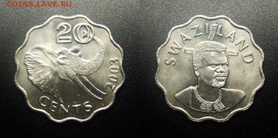 МОНЕТЫ МИРА 12-17 - Свазиленд - 20 центов (2003) «Cлон»