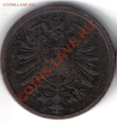 Германия 2 пфеннига 1874D до 29.03 21.00мск - Германия 2 пфеннига 1875D-2