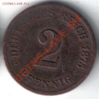 Германия 2 пфеннига 1875G до 29.03 21.00мск - Германия 2 пфеннига 1875G-1