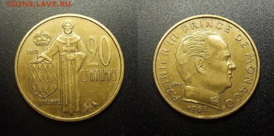 МОНЕТЫ МИРА 12-17 - Монако – 20 сантимов (1962) №5