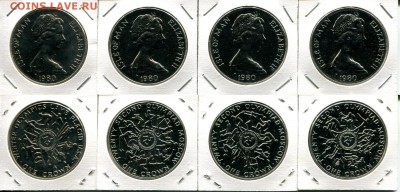 О.Мэн 1Кр 4шт. набор ОИ Москва и Лэйк Плэсид до 10.01.18 - IoM 1Cr 1980 OG Moscow&LakePlacid