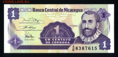 Никарагуа 1 сентаво 1991 unc до 13.01.18 22:00 мск - 2