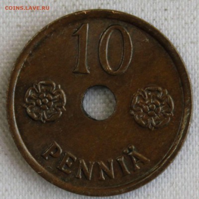 С РУБ.ФИНЛЯНДИЯ 10 пенни  1941г. С ДЫРОЧКОЙ до 13.01 в 22-00 - IMG_0473