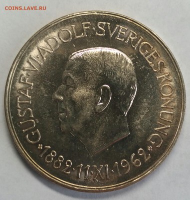 Швеция. 5 крон 1962г. 80 лет королю. До 11 января 22-30 - P_20180107_143233_1