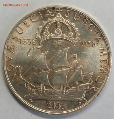 Швеция. 2 кроны 1938г. Шведский дэлавер. До 11 января 22-30 - P_20180107_143204_1