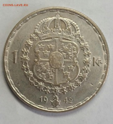 Швеция. 1 крона 1942,43,44,47,48,49. До 11 января 22-30 - P_20180107_144147_1
