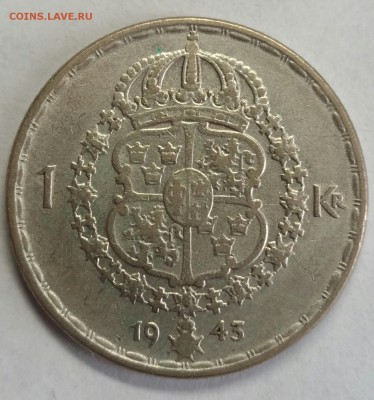 Швеция. 1 крона 1942,43,44,47,48,49. До 11 января 22-30 - P_20180107_144203_1