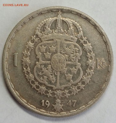 Швеция. 1 крона 1942,43,44,47,48,49. До 11 января 22-30 - P_20180107_144232_1