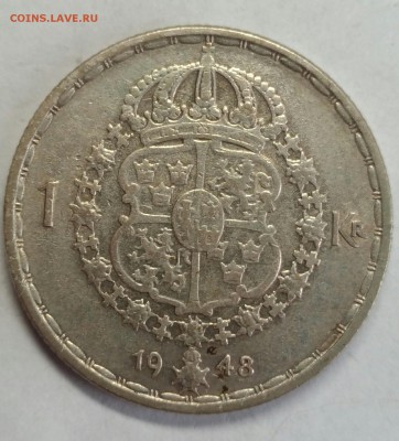 Швеция. 1 крона 1942,43,44,47,48,49. До 11 января 22-30 - P_20180107_144247_1