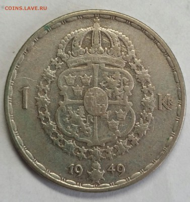 Швеция. 1 крона 1942,43,44,47,48,49. До 11 января 22-30 - P_20180107_144301_1