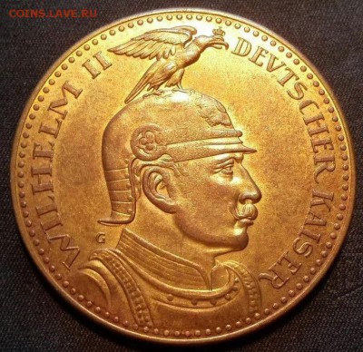 5 марок 1913 Вильгельм II, в меди. Пробник, оригинал? - k1