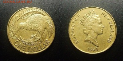 МОНЕТЫ МИРА 12-17 - Новая Зеландия – 1 доллар (1990) «Птица киви» №1