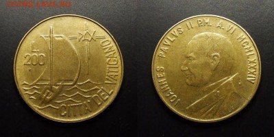 МОНЕТЫ МИРА 12-17 - Ватикан – 200 лир (1984) «Год мира»
