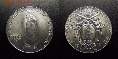 МОНЕТЫ МИРА 12-17 - Ватикан – 1 лира (1941) «Мадонна; Пий XII»