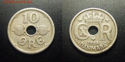 МОНЕТЫ МИРА 12-17 - Дания – 10 эре (1924)  №2-2