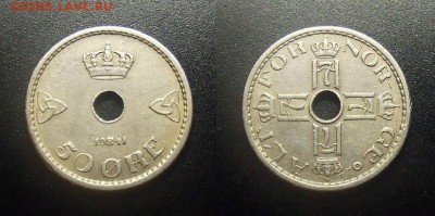 МОНЕТЫ МИРА 12-17 - Норвегия – 50 эре (1941) №1-2