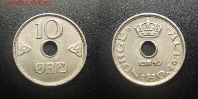 МОНЕТЫ МИРА 12-17 - Норвегия – 10 эре (1940)