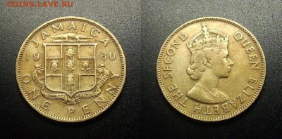 МОНЕТЫ МИРА 12-17 - Брит. Ямайка – 1 пенни (1960) «Елизавета II»