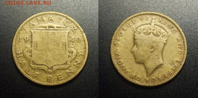 МОНЕТЫ МИРА 12-17 - Брит. Ямайка – 0,5 пенни (1940) «Георг VI»