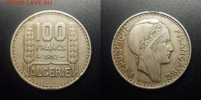 МОНЕТЫ МИРА 12-17 - Франц. Алжир – 100 франков (1952)