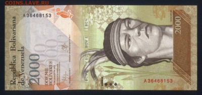 Венесуэла 2000 боливаров 2016 unc 14.01.18 22:00 мск - 2
