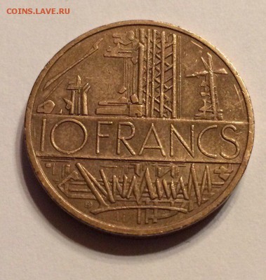 10 Francs 1980г. с Рубля до 14.01.2018 22:00 - франкс
