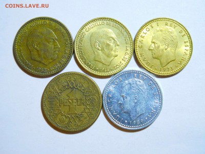 5 разных 1 песета Испании, 1944-1989 годы, до 13.01.2018г. - DSCN3721_thumb