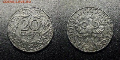 МОНЕТЫ МИРА 12-17 - Польша – 20 грошей (1923) (Германская оккупация) цинк №1