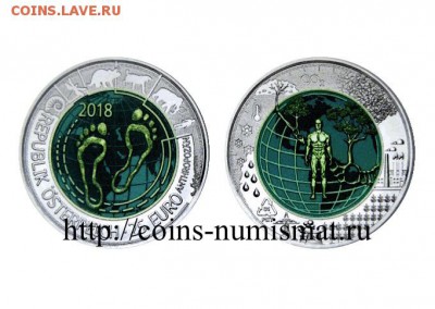 Биметаллические монеты Мира_новинки - Австрия_25 евро_2018_Антропоцен_на Форум
