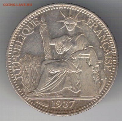 Ag Фр.Индокитай 10 центов 1937 до 15.01 в 22.00мск (Е592) - 5-фи