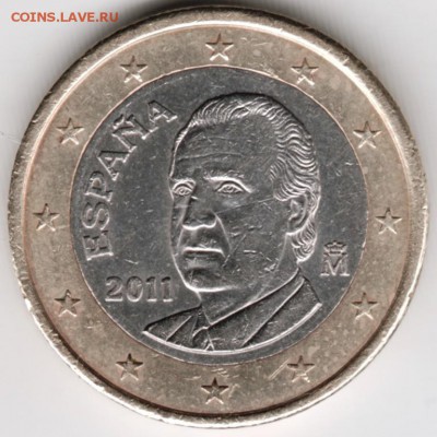 Испания 1 евро 2011 г. до 24.00 17.01.18 г. - Scan-180111-0017