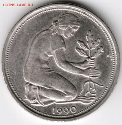 Германия 50 пфеннигов 1990 г. "F" до 24.00 18.01.18 г. - Scan-180111-0048