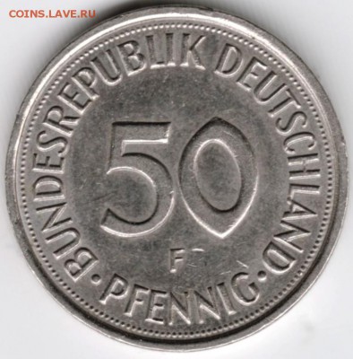 Германия 50 пфеннигов 1990 г. "F" до 24.00 18.01.18 г. - Scan-180111-0014