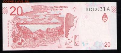 АРГЕНТИНА 20 ПЕСО 2017 UNC - 9 001