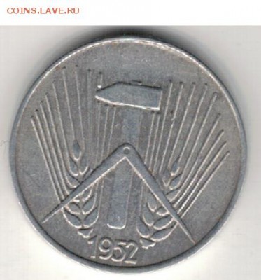 ГДР ПФЕННИГ 1952Е ДО 18.01.2018 В 22.00МСК (Е426) - 3-1п52е