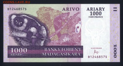 Мадагаскар 1000 ариари 2004 unc 19.01.18 22:00 мск - 2