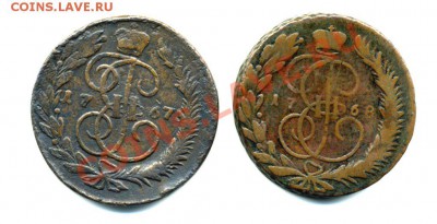 5 копеек 1767, 1768 ММ оценка - 67-68-ММ-2