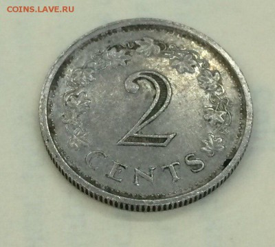 Мальта, 2 цента 1977 с рубля до 19.01.2018 22:00 - мальта 2